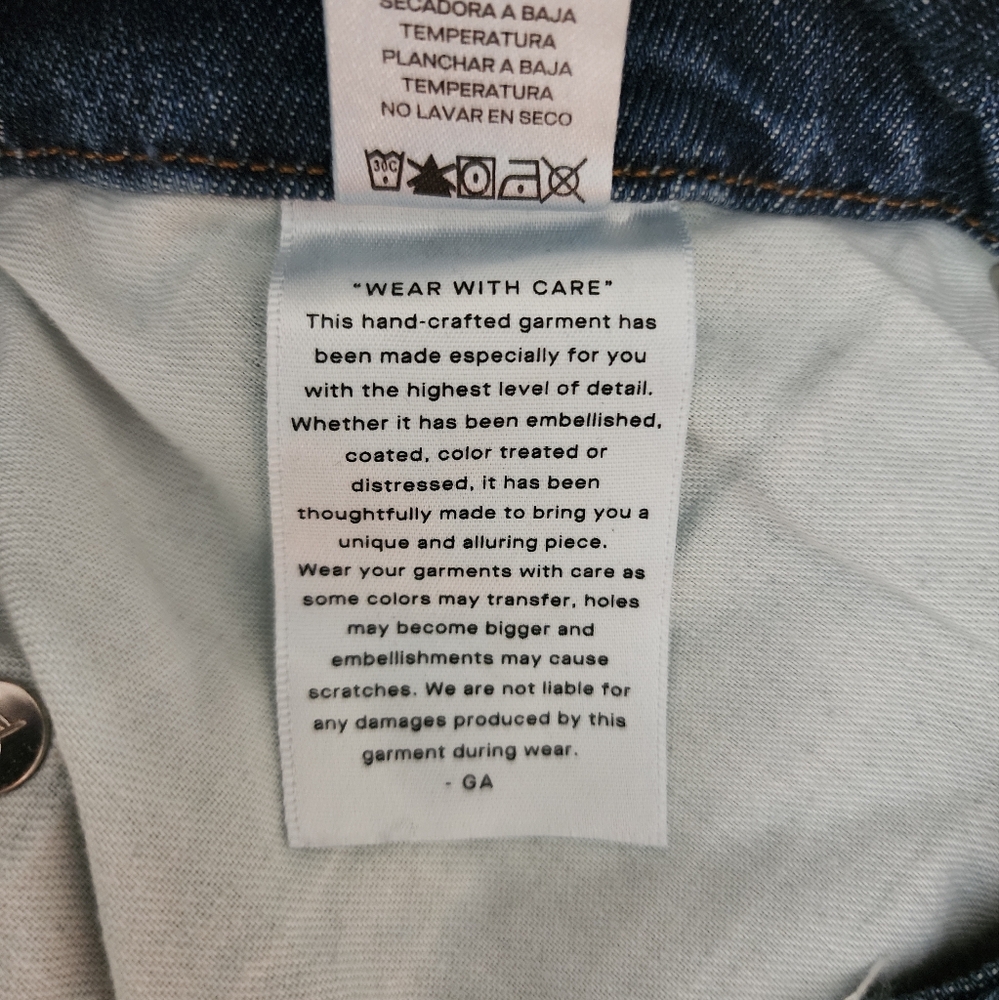 Good American Blue Skinny Jeans Classic Denim Frayed Worn Look Split Back Pocket - Picture 8 of 10